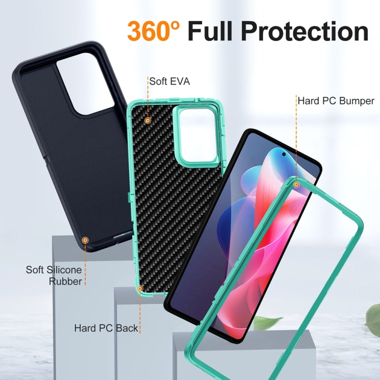 For Motorola Moto G Stylus 5G 2024 Life Water-resistant Rugged PC + Silicone Phone Case(Dark Blue + Light Blue)