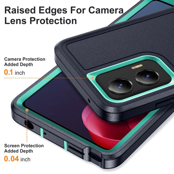 For Motorola Moto G Stylus 5G 2024 Life Water-resistant Rugged PC + Silicone Phone Case(Dark Blue + Light Blue)