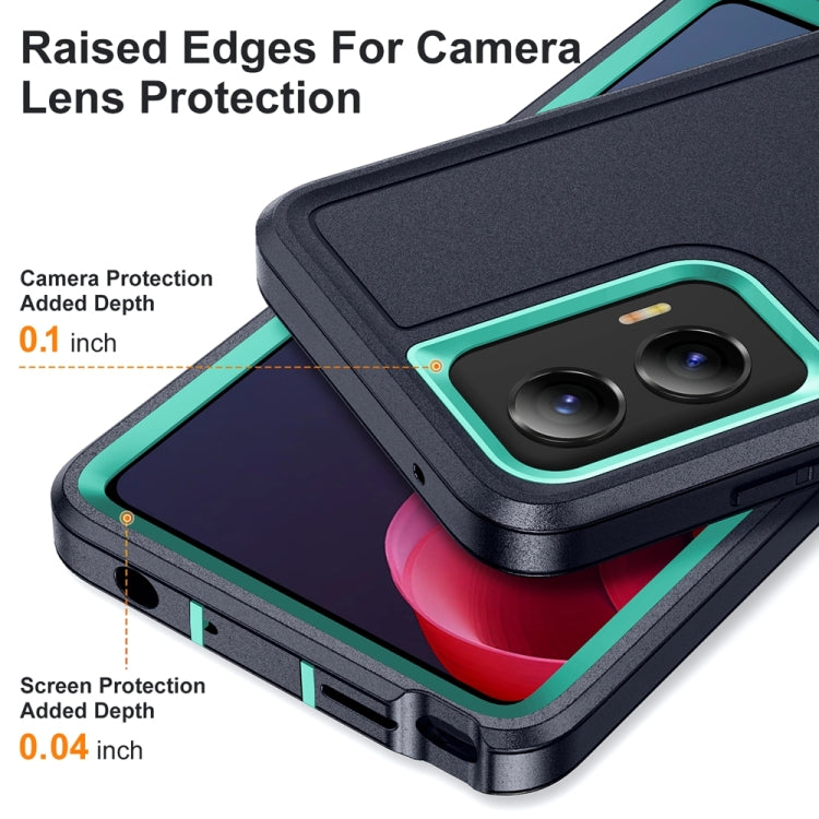 For Motorola Moto G Stylus 5G 2024 Life Water-resistant Rugged PC + Silicone Phone Case(Dark Blue + Light Blue)