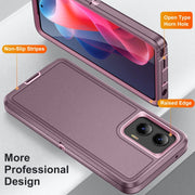 For Motorola Moto G Stylus 5G 2024 Life Water-resistant Rugged PC + Silicone Phone Case(Purple + Pink)