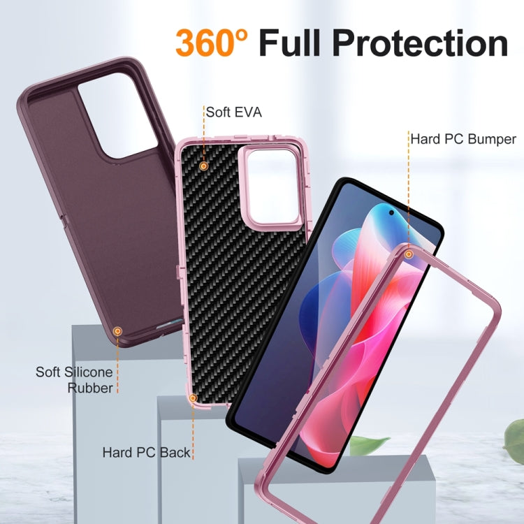 For Motorola Moto G Stylus 5G 2024 Life Water-resistant Rugged PC + Silicone Phone Case(Purple + Pink)