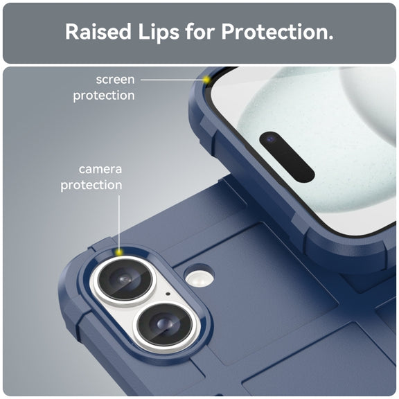 For iPhone 16 Plus Full Coverage Shockproof TPU Phone Case(Blue)