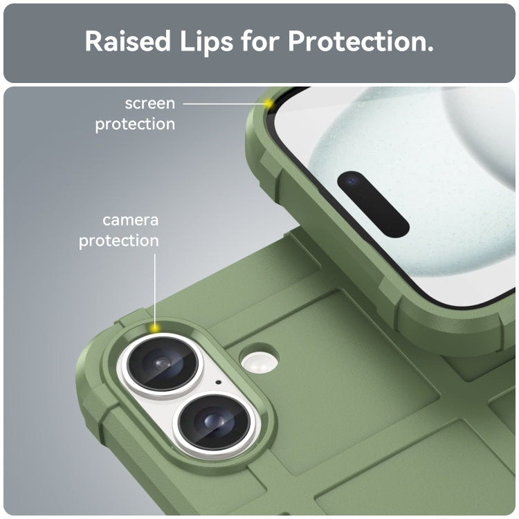 For iPhone 16 Plus Full Coverage Shockproof TPU Phone Case(Green)