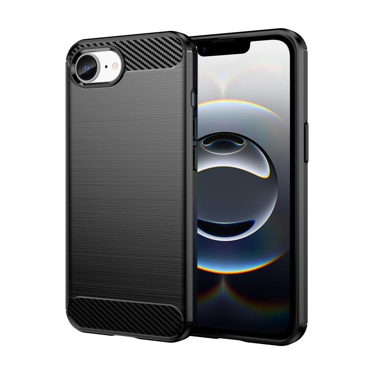 For iPhone SE 2024 Brushed Texture Carbon Fiber TPU Phone Case(Black) - More iPhone Cases by PMC TechLife | Online Shopping South Africa | PMC TechLife | Buy Now Pay Later Mobicred