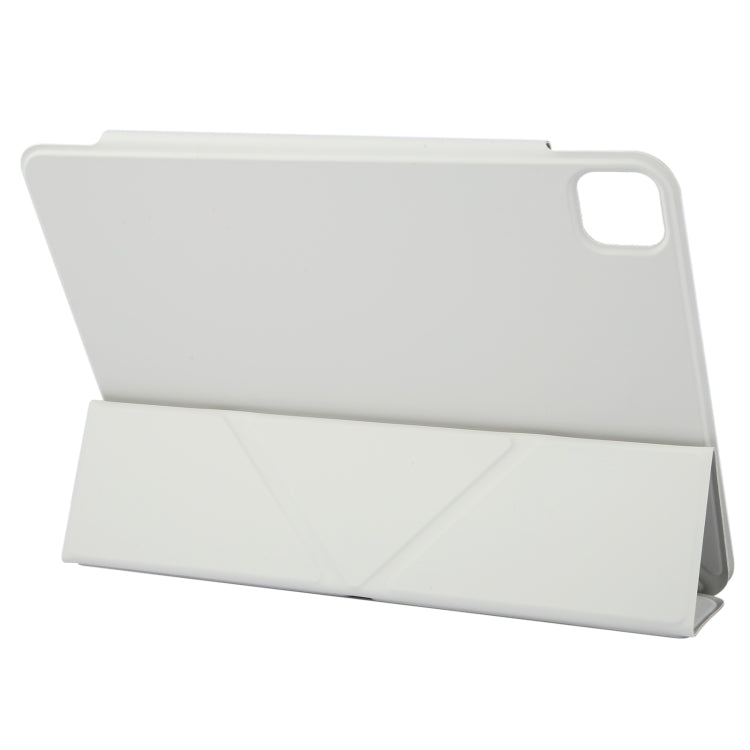 For iPad Pro 13 2024 Y-Shape Double-sided Clip Magnetic Smart Tablet Case(Light Grey)