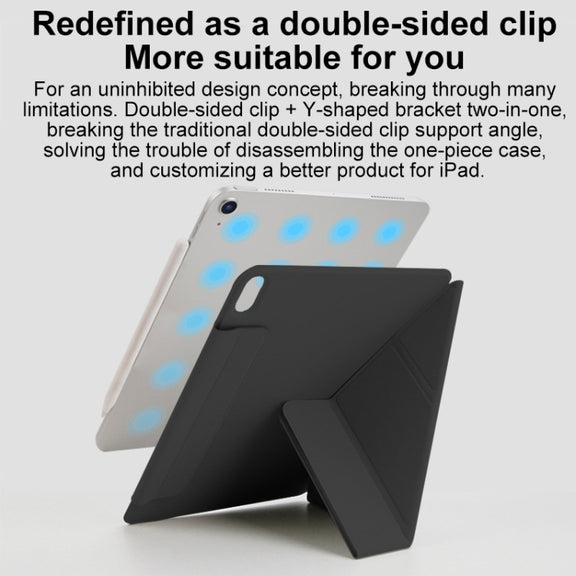 For iPad Pro 13 2024 Y-Shape Double-sided Clip Magnetic Smart Tablet Case(Purple)