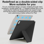 For iPad Pro 11 2024 Y-Shape Double-sided Clip Magnetic Smart Tablet Case(Light Grey)
