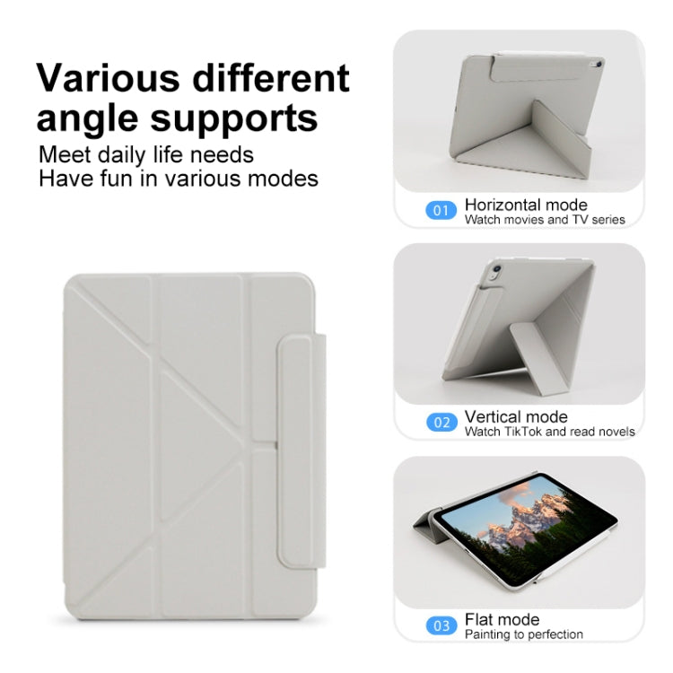 For iPad Pro 11 2024 Y-Shape Double-sided Clip Magnetic Smart Tablet Case(Light Grey)