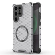 For Samsung Galaxy S25 Ultra 5G Honeycomb Magnetic Ring Shockproof Phone Case(White) - Galaxy S25 Ultra 5G Cases by PMC TechLife | Online Shopping South Africa | PMC TechLife | Buy Now Pay Later Mobicred
