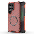For Samsung Galaxy S25 Ultra 5G Honeycomb Magnetic Ring Shockproof Phone Case(Red) - Galaxy S25 Ultra 5G Cases by PMC TechLife | Online Shopping South Africa | PMC TechLife | Buy Now Pay Later Mobicred