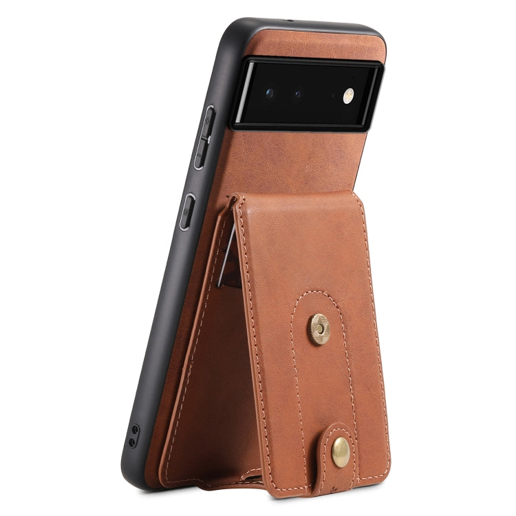 For Google Pixel 6 Denior D14 NK Retro Pattern MagSafe Magnetic Card Holder Leather Phone Case(Brown) - Google Cases by Denior | Online Shopping South Africa | PMC TechLife | Buy Now Pay Later Mobicred