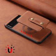 For Google Pixel 6 Denior D14 NK Retro Pattern MagSafe Magnetic Card Holder Leather Phone Case(Brown)