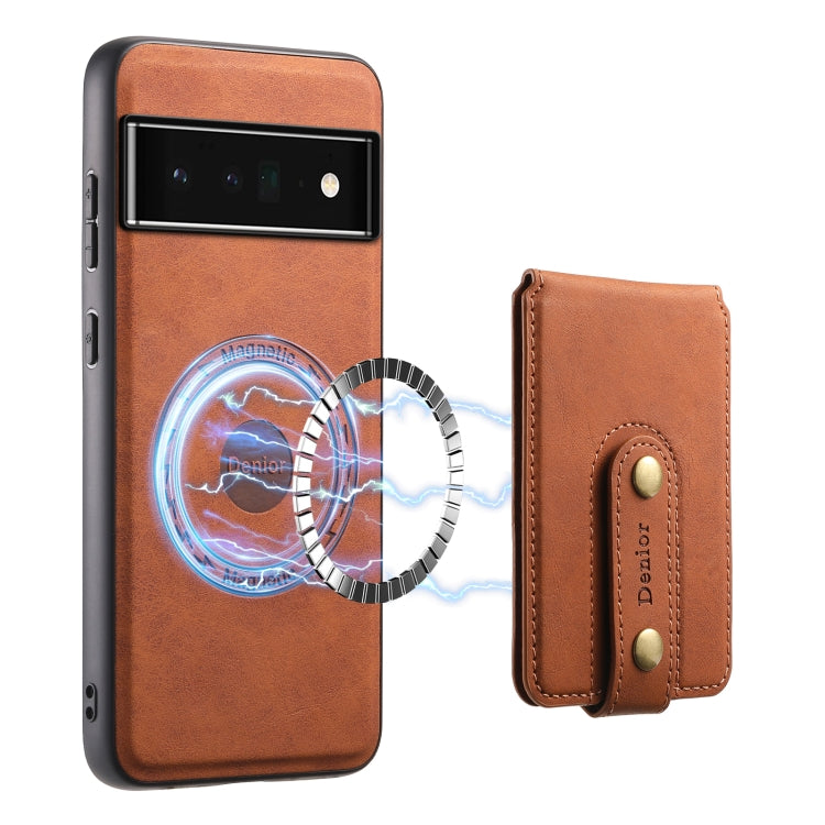 For Google Pixel 6 Pro Denior D14 NK Retro Pattern MagSafe Magnetic Card Holder Leather Phone Case(Brown) - free shipping - PMC TechLife - Order now!