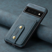 For Google Pixel 6 Pro Denior D14 NK Retro Pattern MagSafe Magnetic Card Holder Leather Phone Case(Blue)