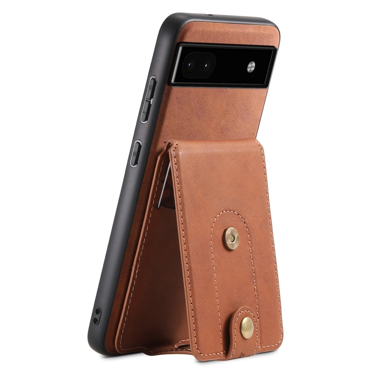 For Google Pixel 6a Denior D14 NK Retro Pattern MagSafe Magnetic Card Holder Leather Phone Case(Brown) - Google Cases by Denior | Online Shopping South Africa | PMC TechLife | Buy Now Pay Later Mobicred