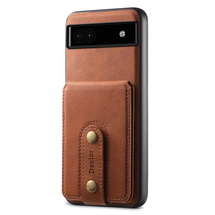 For Google Pixel 6a Denior D14 NK Retro Pattern MagSafe Magnetic Card Holder Leather Phone Case(Brown) - Google Cases by Denior | Online Shopping South Africa | PMC TechLife | Buy Now Pay Later Mobicred