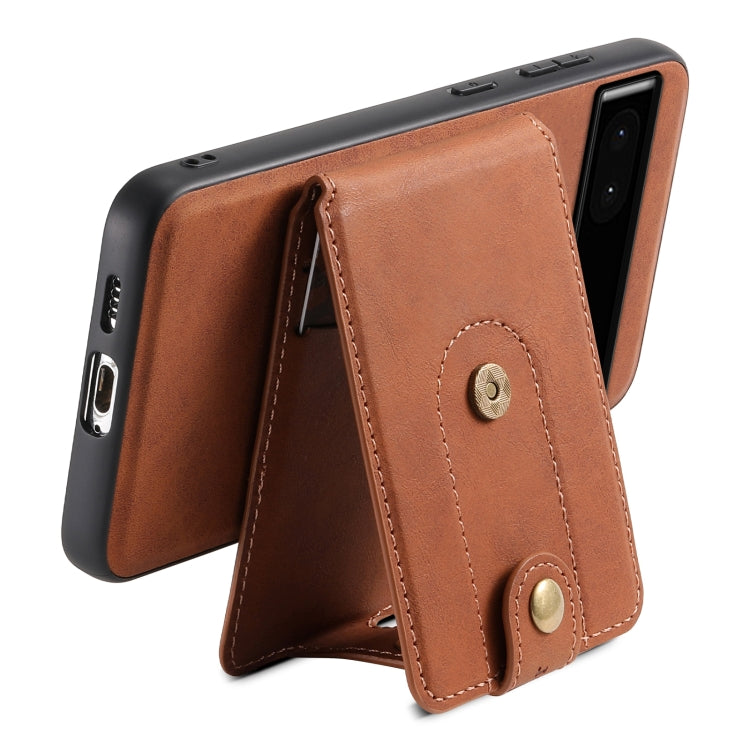 For Google Pixel 6a Denior D14 NK Retro Pattern MagSafe Magnetic Card Holder Leather Phone Case(Brown) - Google Cases by Denior | Online Shopping South Africa | PMC TechLife | Buy Now Pay Later Mobicred