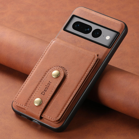 For Google Pixel 7 Pro 5G Denior D14 NK Retro Pattern MagSafe Magnetic Card Holder Leather Phone Case(Brown)