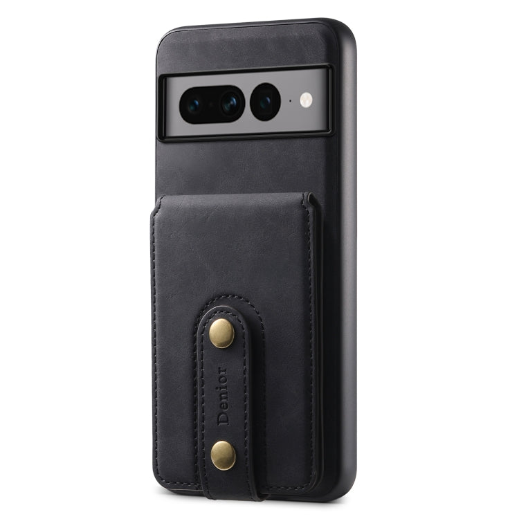 For Google Pixel 7 Pro 5G Denior D14 NK Retro Pattern MagSafe Magnetic Card Holder Leather Phone Case(Black) - Google Cases by Denior | Online Shopping South Africa | PMC TechLife | Buy Now Pay Later Mobicred