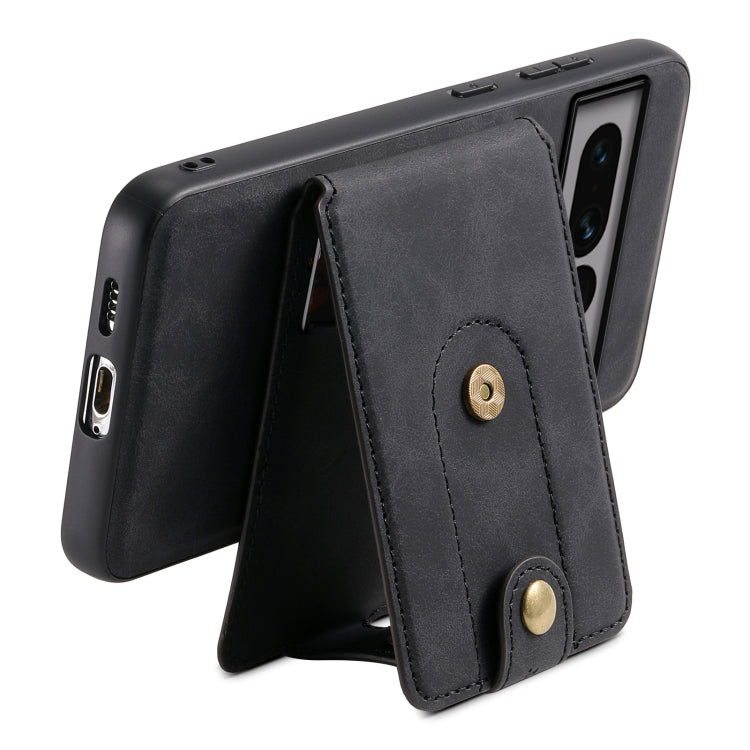 For Google Pixel 7 Pro 5G Denior D14 NK Retro Pattern MagSafe Magnetic Card Holder Leather Phone Case(Black) - Google Cases by Denior | Online Shopping South Africa | PMC TechLife | Buy Now Pay Later Mobicred