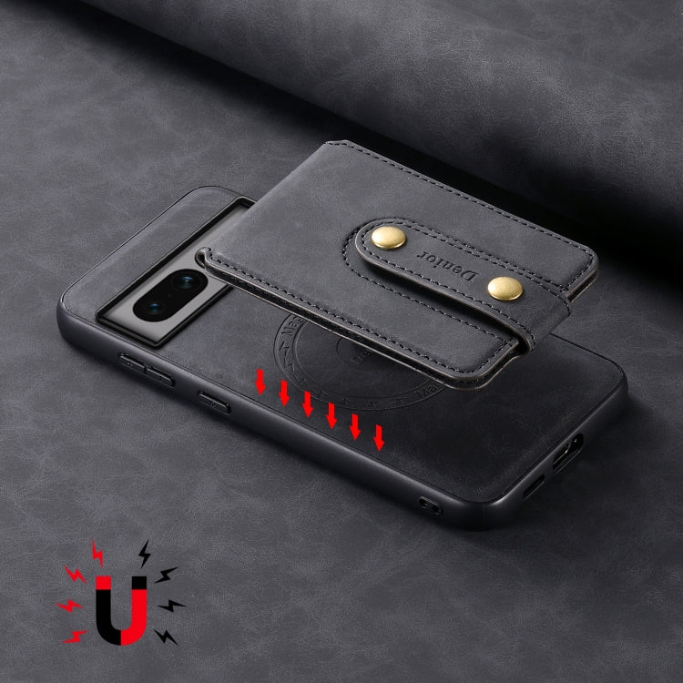 For Google Pixel 7 Pro 5G Denior D14 NK Retro Pattern MagSafe Magnetic Card Holder Leather Phone Case(Black) - Google Cases by Denior | Online Shopping South Africa | PMC TechLife | Buy Now Pay Later Mobicred