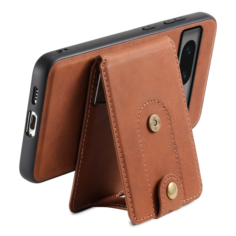 For Google Pixel 7 5G Denior D14 NK Retro Pattern MagSafe Magnetic Card Holder Leather Phone Case(Brown)