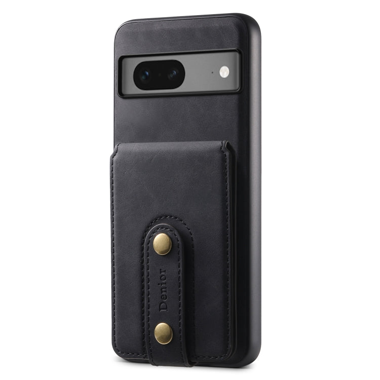 For Google Pixel 7 5G Denior D14 NK Retro Pattern MagSafe Magnetic Card Holder Leather Phone Case(Black) - Google Cases by Denior | Online Shopping South Africa | PMC TechLife | Buy Now Pay Later Mobicred