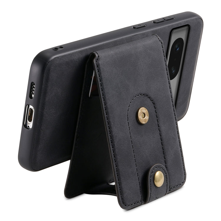 For Google Pixel 7 5G Denior D14 NK Retro Pattern MagSafe Magnetic Card Holder Leather Phone Case(Black) - Google Cases by Denior | Online Shopping South Africa | PMC TechLife | Buy Now Pay Later Mobicred
