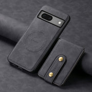 For Google Pixel 7 5G Denior D14 NK Retro Pattern MagSafe Magnetic Card Holder Leather Phone Case(Black)