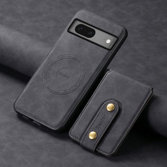 For Google Pixel 7 5G Denior D14 NK Retro Pattern MagSafe Magnetic Card Holder Leather Phone Case(Black)