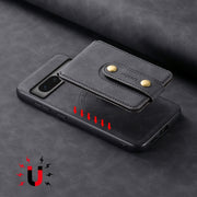 For Google Pixel 7 5G Denior D14 NK Retro Pattern MagSafe Magnetic Card Holder Leather Phone Case(Black)
