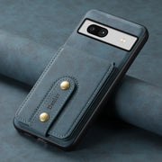 For Google Pixel 7a Denior D14 NK Retro Pattern MagSafe Magnetic Card Holder Leather Phone Case(Blue)