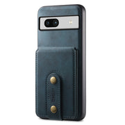 For Google Pixel 7a Denior D14 NK Retro Pattern MagSafe Magnetic Card Holder Leather Phone Case(Blue)