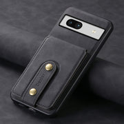 For Google Pixel 7a Denior D14 NK Retro Pattern MagSafe Magnetic Card Holder Leather Phone Case(Black)