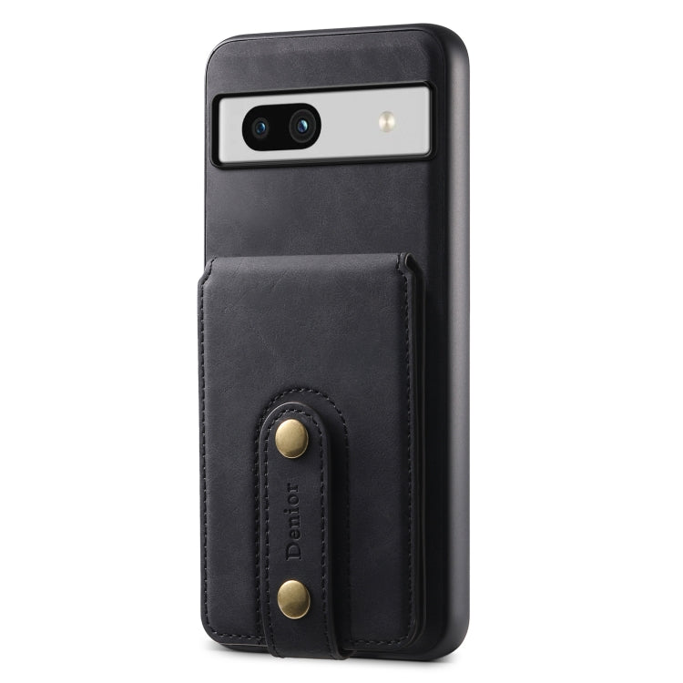 For Google Pixel 7a Denior D14 NK Retro Pattern MagSafe Magnetic Card Holder Leather Phone Case(Black) - Google Cases by Denior | Online Shopping South Africa | PMC TechLife | Buy Now Pay Later Mobicred