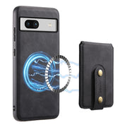 For Google Pixel 7a Denior D14 NK Retro Pattern MagSafe Magnetic Card Holder Leather Phone Case(Black)