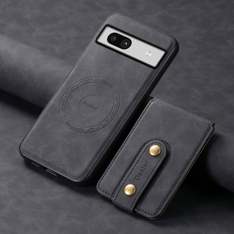 For Google Pixel 7a Denior D14 NK Retro Pattern MagSafe Magnetic Card Holder Leather Phone Case(Black) - Google Cases by Denior | Online Shopping South Africa | PMC TechLife | Buy Now Pay Later Mobicred