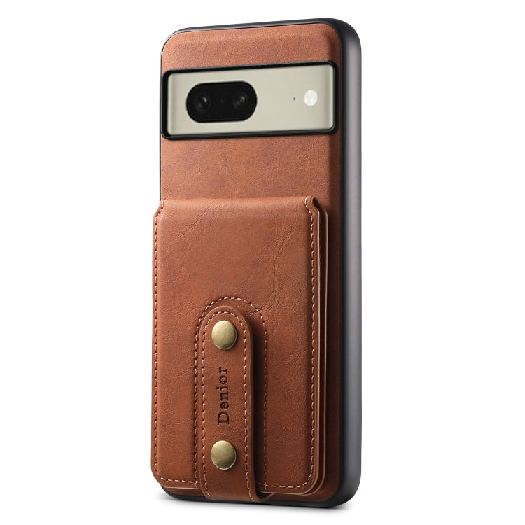 For Google Pixel 8 Denior D14 NK Retro Pattern MagSafe Magnetic Card Holder Leather Phone Case(Brown) - Google Cases by Denior | Online Shopping South Africa | PMC TechLife | Buy Now Pay Later Mobicred