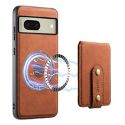For Google Pixel 8 Denior D14 NK Retro Pattern MagSafe Magnetic Card Holder Leather Phone Case(Brown)
