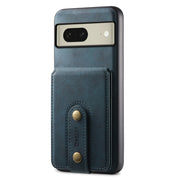 For Google Pixel 8 Denior D14 NK Retro Pattern MagSafe Magnetic Card Holder Leather Phone Case(Blue)