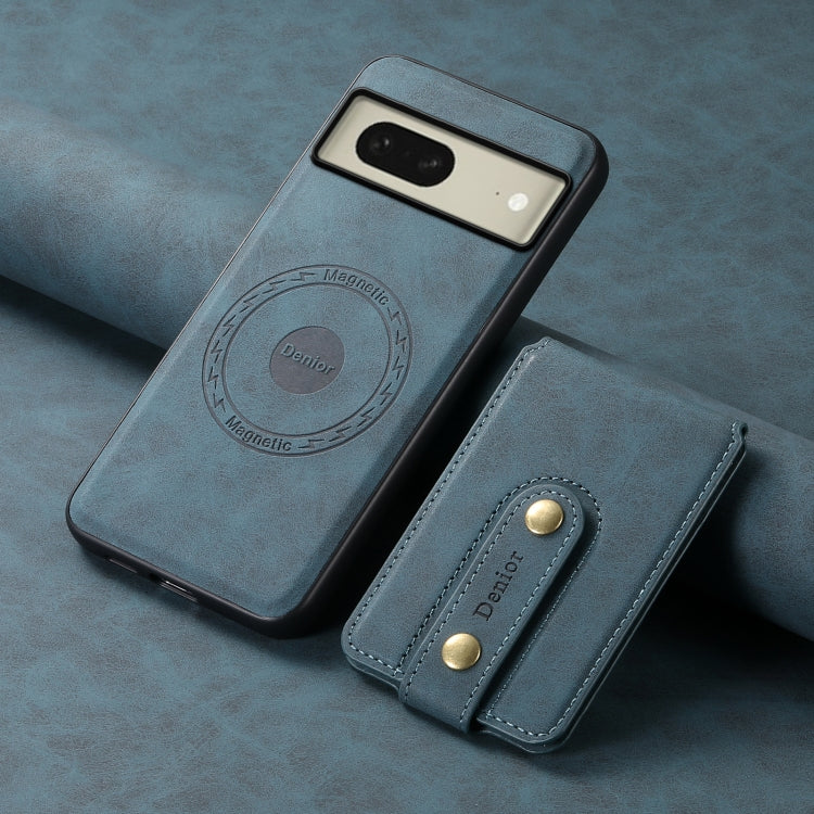 For Google Pixel 8 Denior D14 NK Retro Pattern MagSafe Magnetic Card Holder Leather Phone Case(Blue) - free shipping - PMC TechLife - Order now!