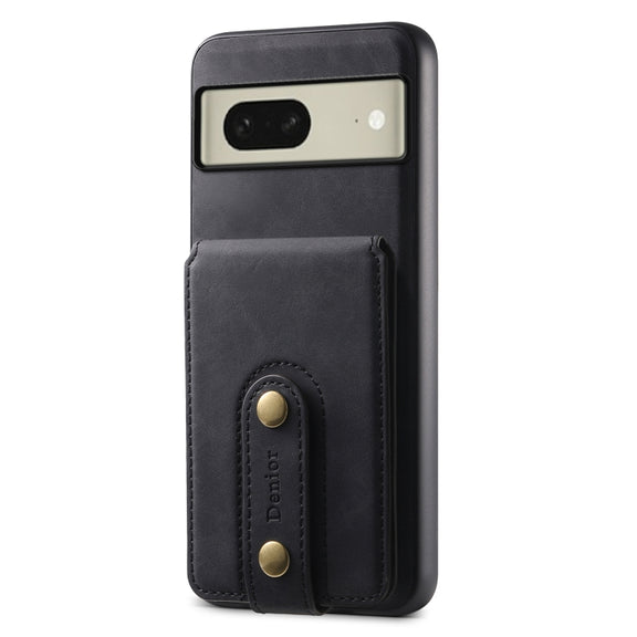For Google Pixel 8 Denior D14 NK Retro Pattern MagSafe Magnetic Card Holder Leather Phone Case(Black)