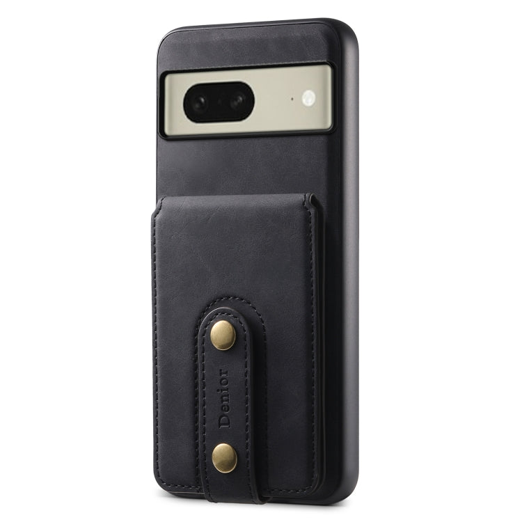 For Google Pixel 8 Denior D14 NK Retro Pattern MagSafe Magnetic Card Holder Leather Phone Case(Black)