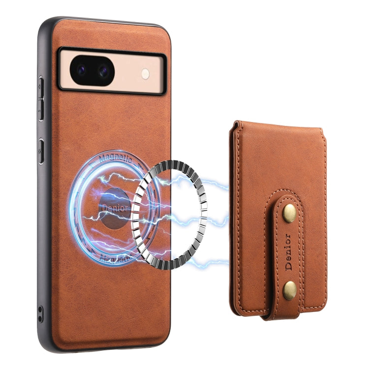 For Google Pixel 8a Denior D14 NK Retro Pattern MagSafe Magnetic Card Holder Leather Phone Case(Brown) - free shipping - PMC TechLife - Order now!