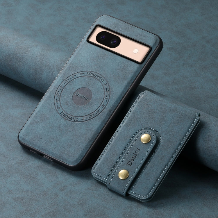For Google Pixel 8a Denior D14 NK Retro Pattern MagSafe Magnetic Card Holder Leather Phone Case(Blue) - free shipping - PMC TechLife - Order now!