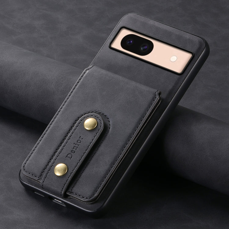 For Google Pixel 8a Denior D14 NK Retro Pattern MagSafe Magnetic Card Holder Leather Phone Case(Black) - Google Cases by Denior | Online Shopping South Africa | PMC TechLife | Buy Now Pay Later Mobicred