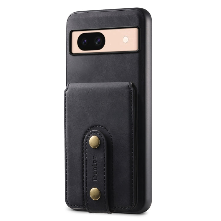 For Google Pixel 8a Denior D14 NK Retro Pattern MagSafe Magnetic Card Holder Leather Phone Case(Black)