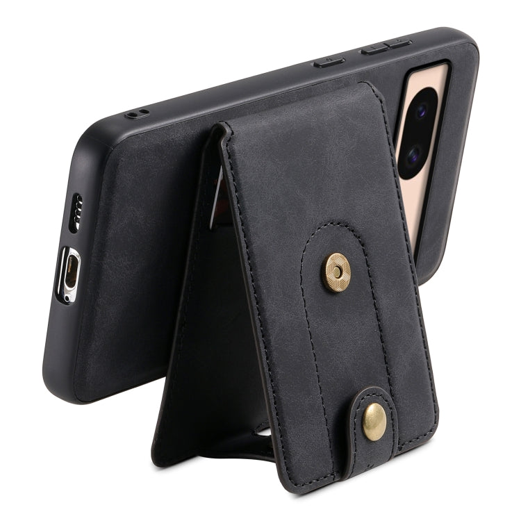 For Google Pixel 8a Denior D14 NK Retro Pattern MagSafe Magnetic Card Holder Leather Phone Case(Black) - Google Cases by Denior | Online Shopping South Africa | PMC TechLife | Buy Now Pay Later Mobicred