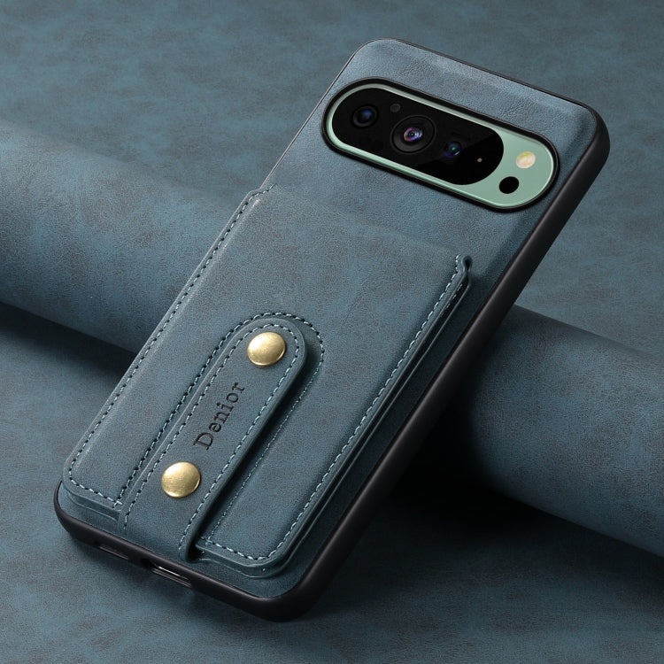For Google Pixel 9 Denior D14 NK Retro Pattern MagSafe Magnetic Card Holder Leather Phone Case(Blue) - free shipping - PMC TechLife - Order now!
