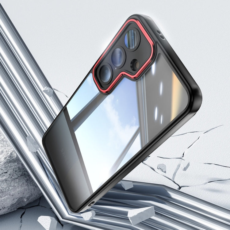For Samsung Galaxy S25+ 5G Acrylic Hybrid TPU Armor Shockproof Phone Case(Black Red)